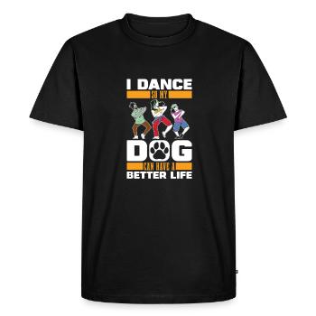 Chien danseur dansant - T-shirt Premium bio Homme - noir - Devant - Nico (187cm)