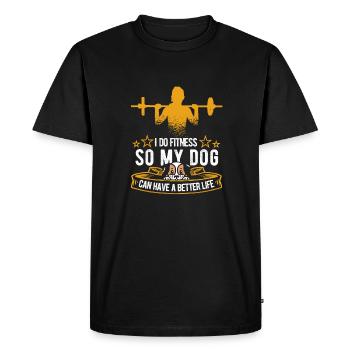Chien de fitness - T-shirt Premium bio Homme - noir - Devant - Nico (187cm)