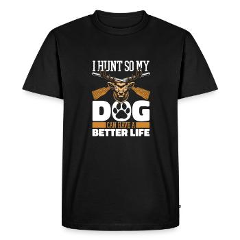 Hunting Hunter Hunting Dog - Men's Premium Organic T-Shirt - black - Front - Nico (187cm)