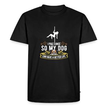 Chien de Pole Dancing - T-shirt Premium bio Homme - noir - Devant - Nico (187cm)