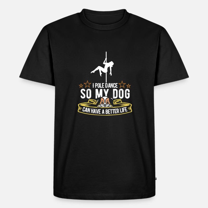Pole Dancing Hund - Männer Premium Bio T-Shirt - Schwarz