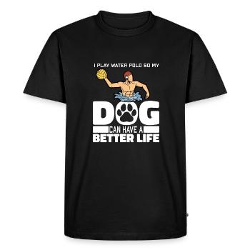 Water-polo water-polo chien - T-shirt Premium bio Homme - noir - Devant - Nico (187cm)