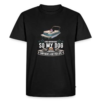 Chien de bateau ponton - T-shirt Premium bio Homme - noir - Devant - Nico (187cm)