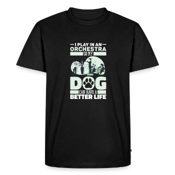 Chien d’orchestre - T-shirt Premium bio Homme - noir - Devant - Nico (187cm)