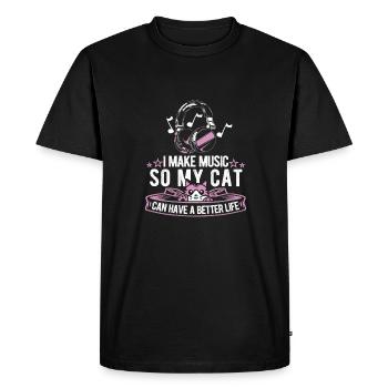 Ingénieur du son Ingénieur Cat - T-shirt Premium bio Homme - noir - Devant - Nico (187cm)