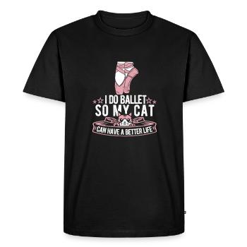 Ballet Balerina Chat - T-shirt Premium bio Homme - noir - Devant - Nico (187cm)