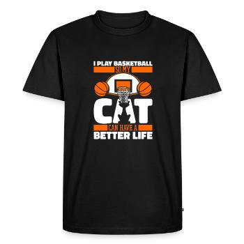 Basket-ball Chat de basket-ball - T-shirt Premium bio Homme - noir - Devant - Nico (187cm)