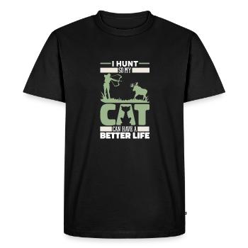 Arc de chasse Arc Hunter Cat - T-shirt Premium bio Homme - noir - Devant - Nico (187cm)