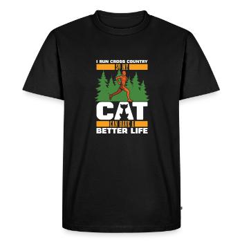 Xc Runner Cross Country Running Cat - Men's Premium Organic T-Shirt - black - Front - Nico (187cm)
