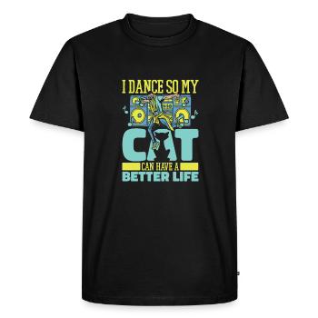 Danseur Chat Danseur - T-shirt Premium bio Homme - noir - Devant - Nico (187cm)