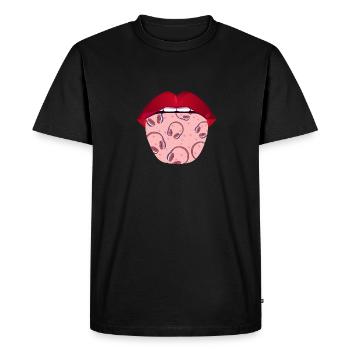 Sound Engineer Sound Engineer Tongue - Men's Premium Organic T-Shirt - black - Front - Nico (187cm)
