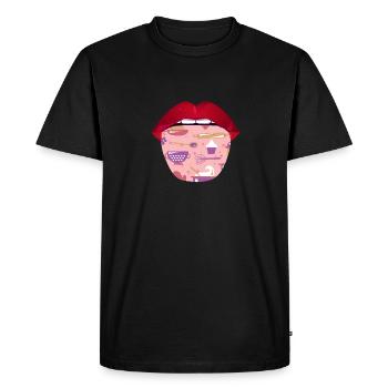 Baking Baker Bakery Langue - T-shirt Premium bio Homme - noir - Devant - Nico (187cm)