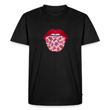 BBQ Cricket Tongue - Men's Premium Organic T-Shirt - black - Front - Nico (187cm)