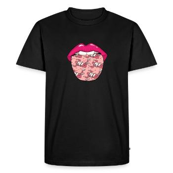 Langue de parachutisme - T-shirt Premium bio Homme - noir - Devant - Nico (187cm)