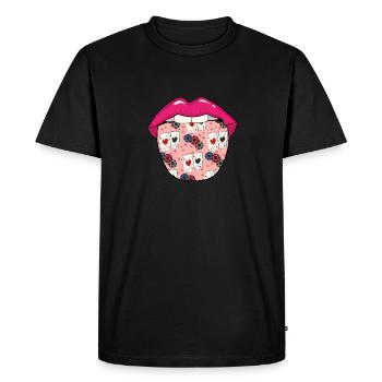 Langue de poker - T-shirt Premium bio Homme - noir - Devant - Nico (187cm)