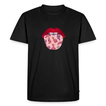 Alpaca Lips - Men's Premium Organic T-Shirt - black - Front - Nico (187cm)