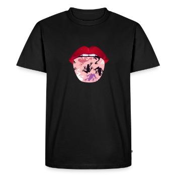 Frog Toad Tongue - Men's Premium Organic T-Shirt - black - Front - Nico (187cm)