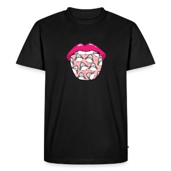Langue de pingouin - T-shirt Premium bio Homme - noir - Devant - Nico (187cm)