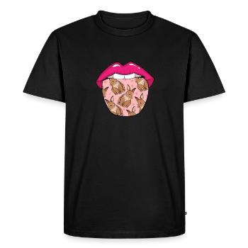 Langue de lapin - T-shirt Premium bio Homme - noir - Devant - Nico (187cm)