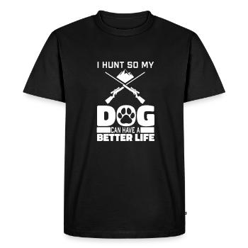 Hunting Hunter Hunting Dog - Men's Premium Organic T-Shirt - black - Front - Nico (187cm)