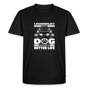 Powerlifting Powerlifter Chien - T-shirt Premium bio Homme - noir - Devant - Nico (187cm)