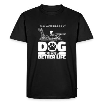 Water-polo water-polo chien - T-shirt Premium bio Homme - noir - Devant - Nico (187cm)