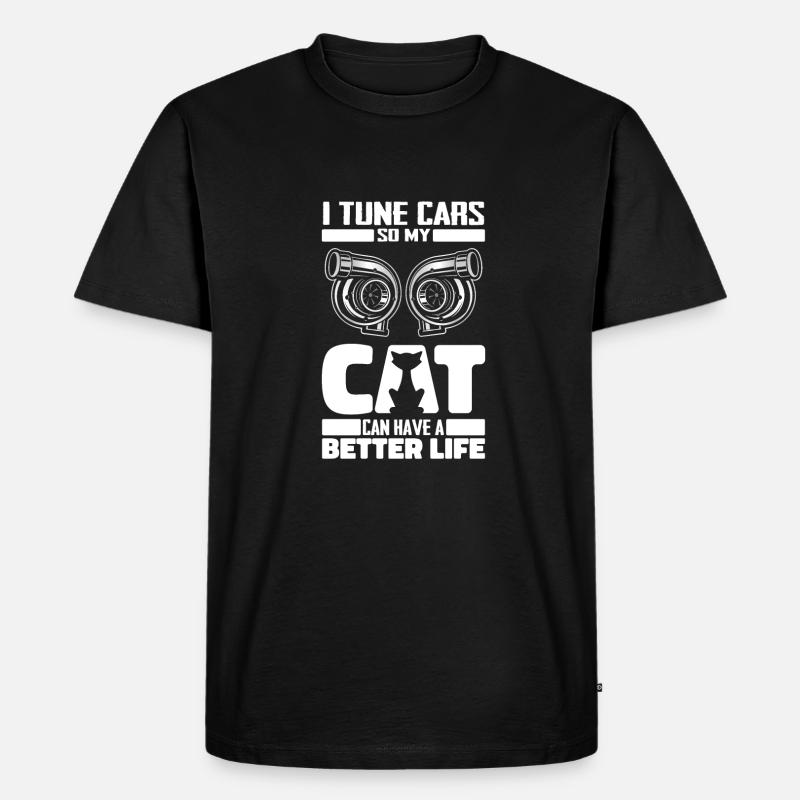 Schrauber Tuning Tuner Katze - Männer Premium Bio T-Shirt - Schwarz