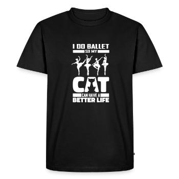 Ballet Balerina Cat - T-shirt Premium bio Homme - noir - Devant - Nico (187cm)