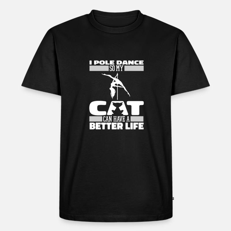 Pole Dancing Katze - Männer Premium Bio T-Shirt - Schwarz