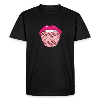 Corn Dog Corndog Lips - T-shirt Premium bio Homme - noir - Devant - Nico (187cm)