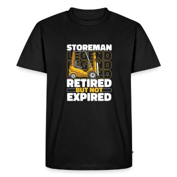 Commis d’entrepôt Magasinier à la retraite - T-shirt Premium bio Homme - noir - Devant - Nico (187cm)