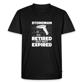 Magasinier Magasinier Retraité - T-shirt Premium bio Homme - noir - Devant - Nico (187cm)