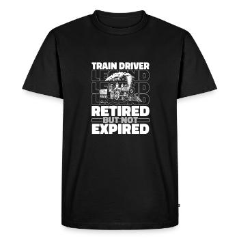 Train driver Pensioner - Men's Premium Organic T-Shirt - black - Front - Nico (187cm)