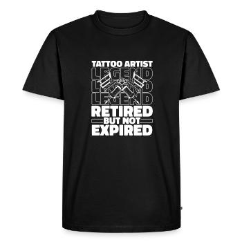 Tatoueur Tatoueur Retraité - T-shirt Premium bio Homme - noir - Devant - Nico (187cm)
