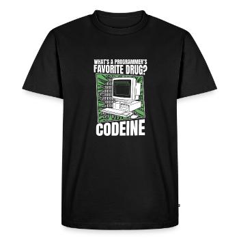 Développeur Coder Programmeur Codein - T-shirt Premium bio Homme - noir - Devant - Nico (187cm)
