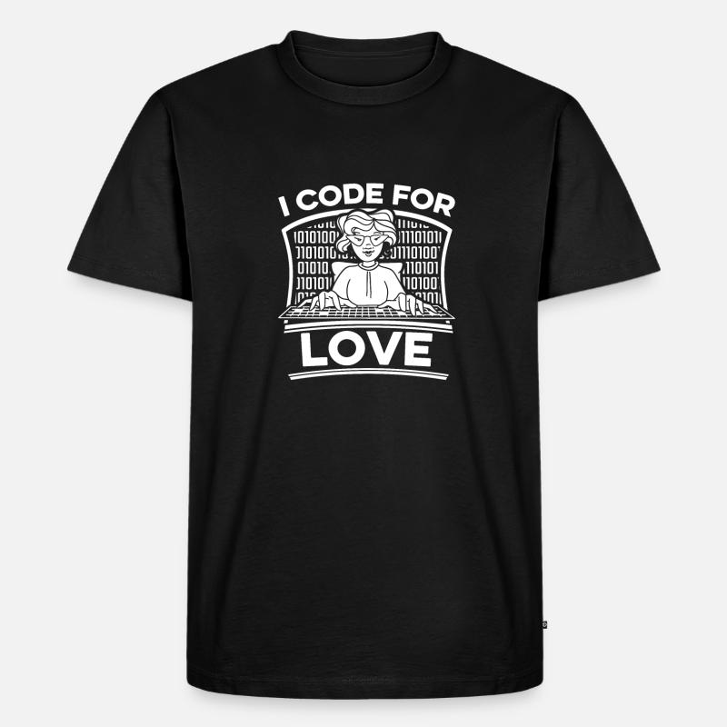 Entwickler Coder Programmierer Liebe - Männer Premium Bio T-Shirt - Schwarz