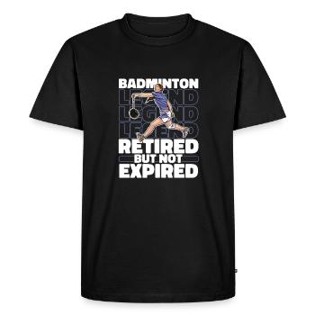 Le badminton à la retraite - T-shirt Premium bio Homme - noir - Devant - Nico (187cm)