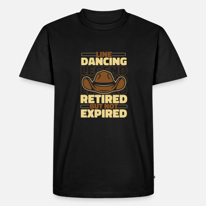Line Dance Im Ruhestand - Männer Premium Bio T-Shirt - Schwarz