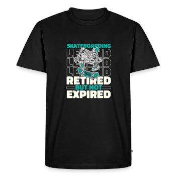 Patineur de planche à roulettes à la retraite - T-shirt Premium bio Homme - noir - Devant - Nico (187cm)
