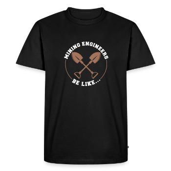 Engineer Shovel Mining Engineer - Men's Premium Organic T-Shirt - black - Front - Nico (187cm)