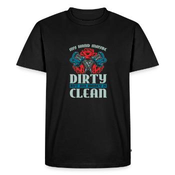 Peintre Vernisseur Lustig - T-shirt Premium bio Homme - noir - Devant - Nico (187cm)