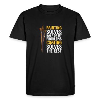 Peintre Vernisseur Lustig - T-shirt Premium bio Homme - noir - Devant - Nico (187cm)