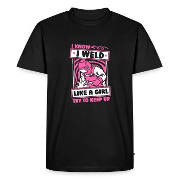 Blacksmith Metal Worker Girl - Men's Premium Organic T-Shirt - black - Front - Nico (187cm)