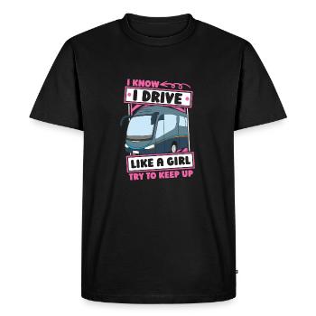 Chauffeur de bus filles - T-shirt Premium bio Homme - noir - Devant - Nico (187cm)