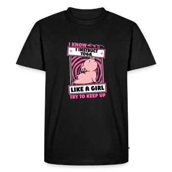 Yoga Teacher Yoga Instructor Girl - Men's Premium Organic T-Shirt - black - Front - Nico (187cm)