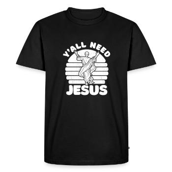 Christ Christianity Extraterrestrial - Men's Premium Organic T-Shirt - black - Front - Nico (187cm)