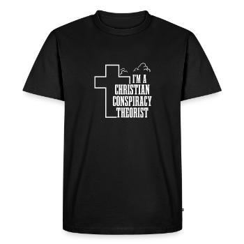 Conspiration du Christ Christianisme - T-shirt Premium bio Homme - noir - Devant - Nico (187cm)