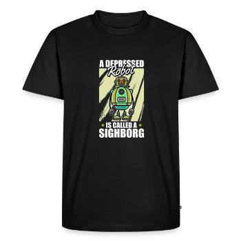 Robotique Ai Robot Drôle - T-shirt Premium bio Homme - noir - Devant - Nico (187cm)