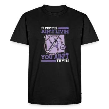 Stéthoscope infirmier - T-shirt Premium bio Homme - noir - Devant - Nico (187cm)