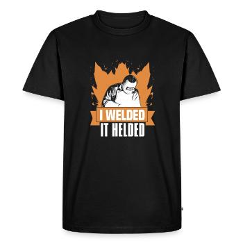 Soudeur serrurier drôle je l’ai soudé tenu - T-shirt Premium bio Homme - noir - Devant - Nico (187cm)